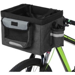 10kg charge chat chien transporteur pliable Oxford tissu vélo panier vélo guidon avant sac boîte - Type Black-L