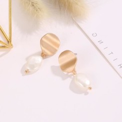 1 paire de boucles d'oreilles pendantes perle artificielle bijoux pour femme fille   BOUCLE D OREILLE