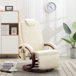 1235Jill- Fauteuil électrique de massage,sofa Fauteuil relax Fauteuil Relaxation TV Blanc crème SimilicuirTALLE:64 x 134 x 95 cm