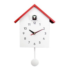 Coucou, Nichoir Minimaliste Moderne Design Horloge Pendule, Naturel Domaine Enregistrements, de Bureau Plateau de table Debout rouge