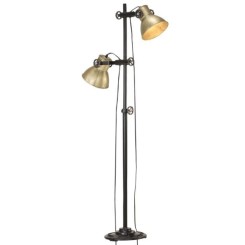 -Promotion- Lampadaire -Rétro- - Lampe Salon Lampadaire de jardin Lampe de sol avec 2 abat-jour Laiton E27 Fonte &MP223572