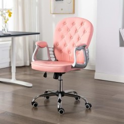 !2078Super Chaise pivotante de bureau Fauteuil de bureau Chaise de jeu - Fauteuil gamer Confortable Siège direction Rose Similicuir