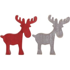 2 Pcs De Noël Cerf Décorations De Table en Bois Renne Statue Figurine Mini Elk Sculpture Animale pour La Maison Cadeaux Souveni 571
