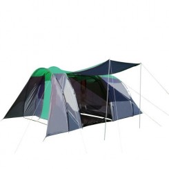 Tente de camping HWC-A99, 6 personnes, dôme ~ vert/gris