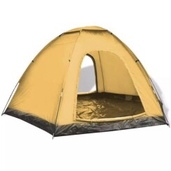 Meelady Tente de Camping pour 6 Personnes Style Moderne Jaune 360 x 316 x 180 cm