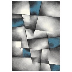 BRILLANCE Tapis de salon  80x150 cm bleu, noir et gris