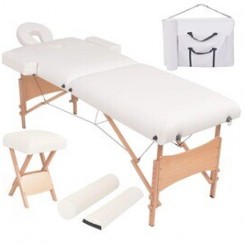 Table de massage GENERIQUE Massage et relaxation categorie apia table de massage pliable et tabouret 10 cm d'épaisseur blanc