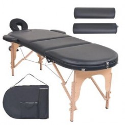 Table de massage GENERIQUE Massage et relaxation reference freetown table de massage pliable 10 cm d'épaisseur et 2 traversins noir