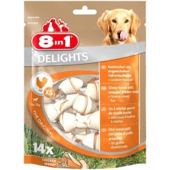 8IN1 Friandise os à mâcher Delight - Garni de poulet - 14 pièces - Pour chien de 2 à 12 kg