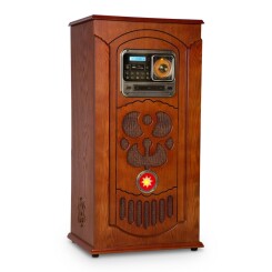 Musicbox Jukebox Platine Vinyle Lecteur Cd Bluetooth Usb Sd Radio Fm - Bois