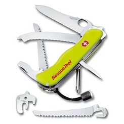 Couteau Suisse de Poche - 15 Pieces - Victorinox Rescue Tool - 0.8623.MWN - Jaune Fluo - Etui Nylon