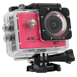 Caméra sport 4k étanche Slow Motion 16MP grand angle 170° Wi-Fi rose