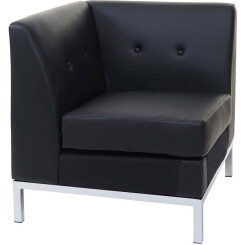 Fauteuil HHG-128, système modulaire de fauteuils, coin, sans accoudoirs, extensible similicuir ~ noir
