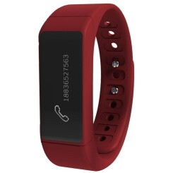 Bracelet connecté bluetooth smartwatch étanche multifonction Rouge