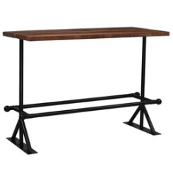 Table de bar bois massif de récupération marron 150x70x107 cm