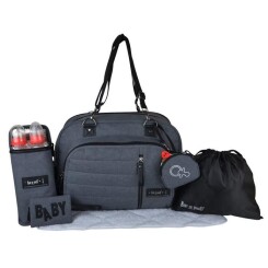 Baby on board- sac à langer- sac daily smoke - 3 compartiments 10 poches tapis à langer  sac repas thermo  étui tétines  sac linge s