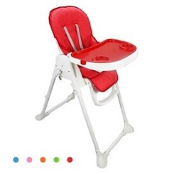 Chaise haute pour bébé, chaise  pliante pour bébé, rouge, taille déployée:  105 x 89 x 56 cm