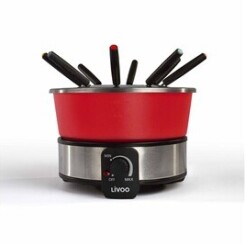 Appareil à fondue 1000w 8 fourchettes rouge - livoo - doc225