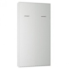 Armoire lit escamotable smart-v2 blanc mat couchage 90 x 200 cm.