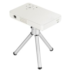 Mini Vidéoprojecteur Portable 500 Lumens Lentille Manuelle Miracast LED 1080 P HDMI Double USB Blanc