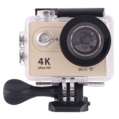 Caméra Sport 4K Ultra HD 12MP Ecran LCD 2 Pouces WiFi Grand Angle 170 Degrés Etanche 30m Or