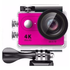 Caméra Sport 4K Ultra HD 12MP Ecran LCD 2 Pouces WiFi Grand Angle 170 Degrés Etanche 30m Rose