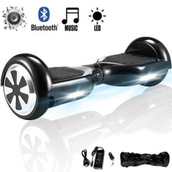 Hoverboard Gyropode Bluetooth 6.5 Pouces Balance Scooter Électrique Pas Cher Led avec Haute de Gamme 700W pour enfants et adultes-couleur noir