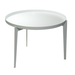 COVO table basse ILLUSION (Blanc Large - Métal peint à la poudre)