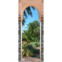 Sticker Adhésif de porte Ondoor Jardin Riad - 204 x 83 cm
