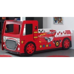 FUN Lit enfant camion pompier rouge