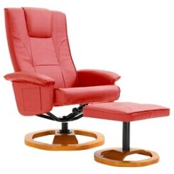 Icaverne - fauteuils magnifique fauteuil tv pivotant avec repose-pied rouge similicuir