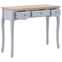 Icaverne - tables d'appoint splendide table de console et coiffeuse avec 3 tiroirs gris