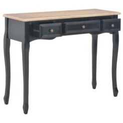 Icaverne - tables d'appoint joli table de console et coiffeuse avec 3 tiroirs noir