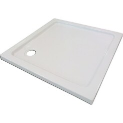 AQUA+ Receveur de douche carré à poser Yqua - 80 x 80 x 5 cm - Acrylique - Blanc
