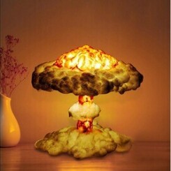 Lampe AUCUNE Lampe d'explosion de nuage champignon 3d décoration volcanique led table art déco - jaune