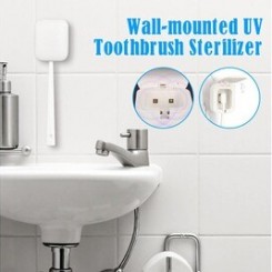 Brosse à dent electrique AUCUNE Portable uv brosse à dents stérilisateur light cleaner organisateur abs support mural d'aspiration - blanc