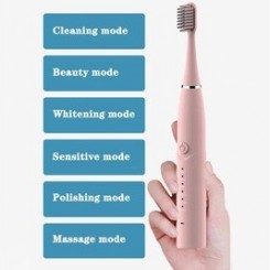 Brosse à dent electrique AUCUNE Brosse à dents électrique usb rechargeable étanche douce personnalisée - rose