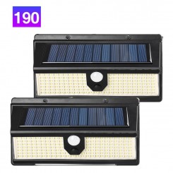 190 LED Lampe Solaire Extérieur, éclairage Solaire Extérieur avec Détecteur de Mouvement étanche Spot Solaire sans Fil Projecteur led Lumière