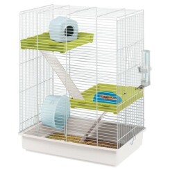 FERPLAST Cage Hamster Tris - 46x29x58 cm - Blanc - Pour hamster