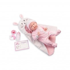 Berenguer - Pink Soft Body La Newborn dans Bunny Bunting et accessoires. Corps souple nouveau-né. Costume rose avec couverture.