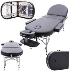 Massage Imperial® Consort/ Chatworth Table de Massage Léger De Luxe en Aluminum - Noir - Table à 3 Zones 10Kg.