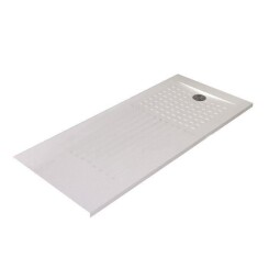CREAZUR Receveur de douche rectangulaire à poser Oasos - 170 x 70 cm - Découpable - Blanc