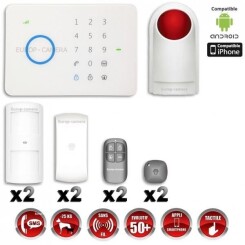 Alarme maison - Système d'alarme sans fil GSM i…