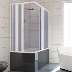Pare baignoire douche en Plastique PVC mod. Nadia 70x140 cm avec ouverture centrale