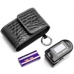 Accessoires de jardin AUCUNE Pince à doigt oxymètre en cuir sac d'oxymètre de protection portable - noir