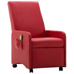 Icaverne - fauteuils électriques distingué fauteuil de massage rouge similicuir