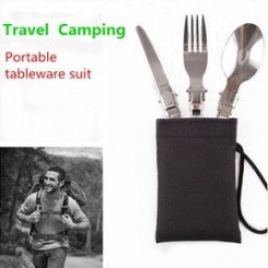 Meuble de cuisine GENERIQUE 3 en 1 pliable portatif pliable de camping en plein air pique-nique de voyage en acier inoxydable v15157