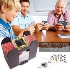 Jouets éducatifs GENERIQUE Mélangeur de cartes relaxdays malaxeur de cartes à piles électrique 6 ponts