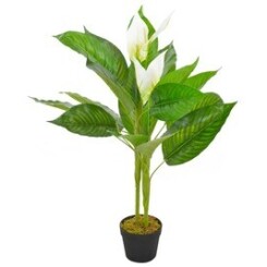 Décorations edition riyad plante artificielle anthurium avec pot blanc 90 cm