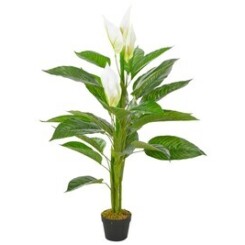 Décorations famille buenos aires plante artificielle anthurium avec pot blanc 115 cm